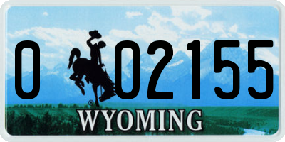 WY license plate 002155