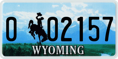 WY license plate 002157