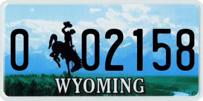 WY license plate 002158