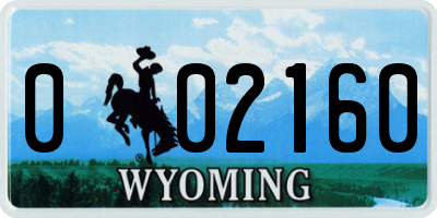 WY license plate 002160