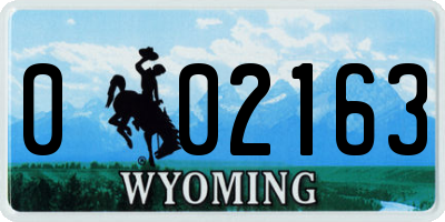 WY license plate 002163