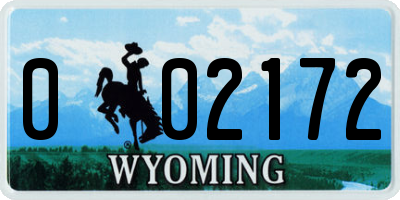 WY license plate 002172