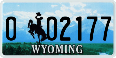 WY license plate 002177