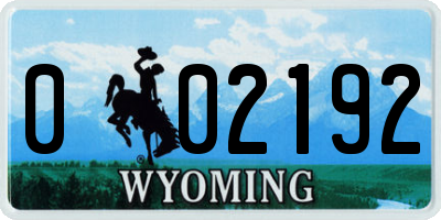 WY license plate 002192