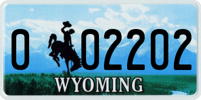 WY license plate 002202
