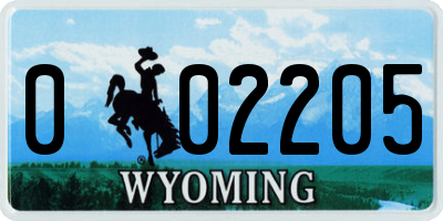 WY license plate 002205