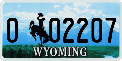 WY license plate 002207