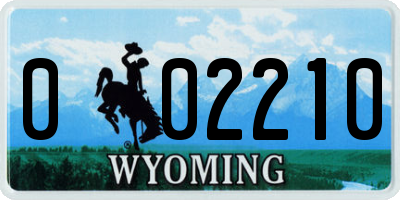 WY license plate 002210