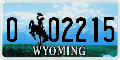 WY license plate 002215