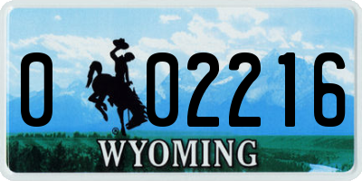 WY license plate 002216