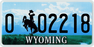 WY license plate 002218