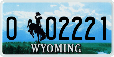 WY license plate 002221