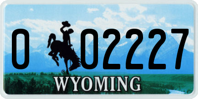 WY license plate 002227