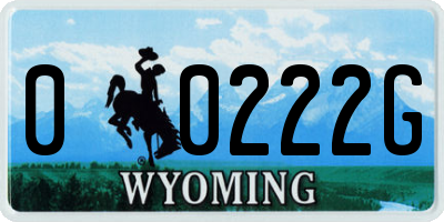 WY license plate 00222G