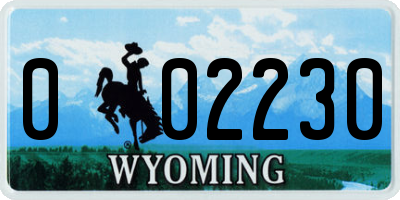 WY license plate 002230