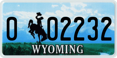 WY license plate 002232