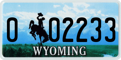 WY license plate 002233