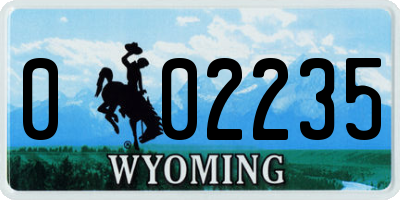 WY license plate 002235