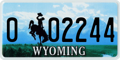 WY license plate 002244