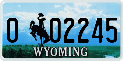 WY license plate 002245