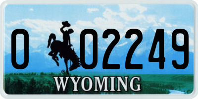 WY license plate 002249