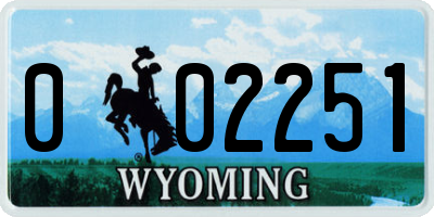 WY license plate 002251