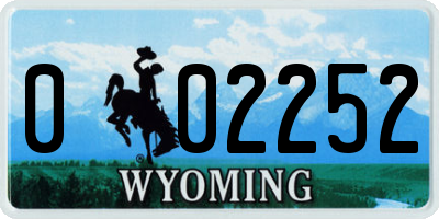 WY license plate 002252