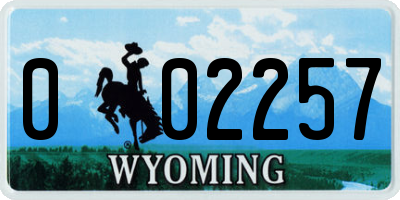 WY license plate 002257