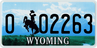 WY license plate 002263