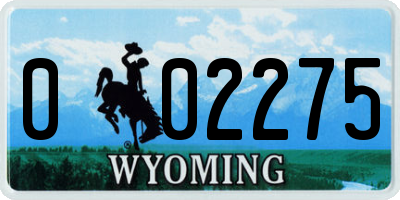 WY license plate 002275