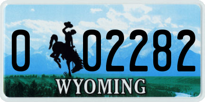 WY license plate 002282