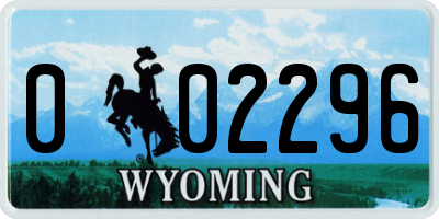 WY license plate 002296