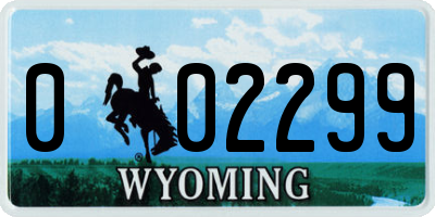 WY license plate 002299