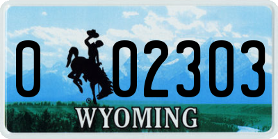 WY license plate 002303