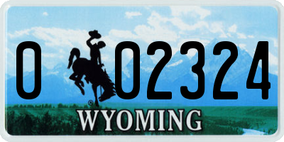 WY license plate 002324