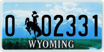 WY license plate 002331