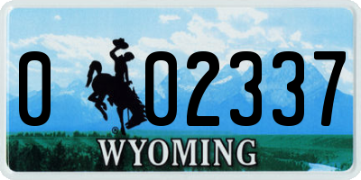 WY license plate 002337