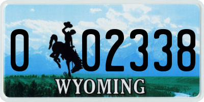 WY license plate 002338