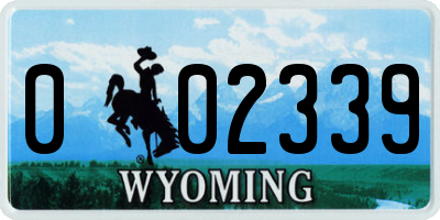 WY license plate 002339