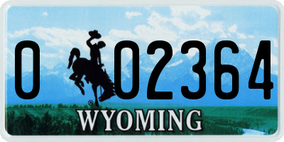 WY license plate 002364