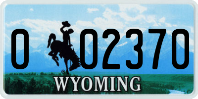 WY license plate 002370