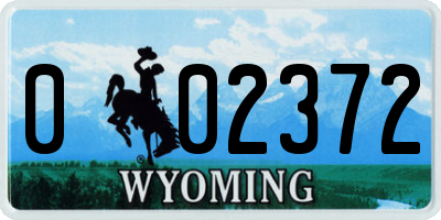 WY license plate 002372