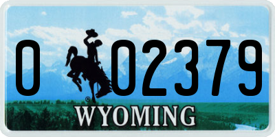 WY license plate 002379