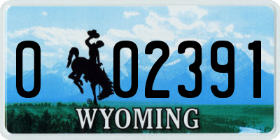 WY license plate 002391