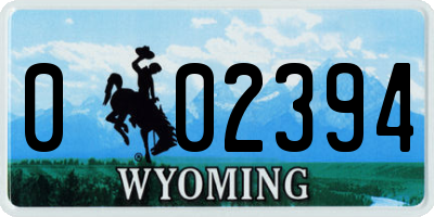 WY license plate 002394