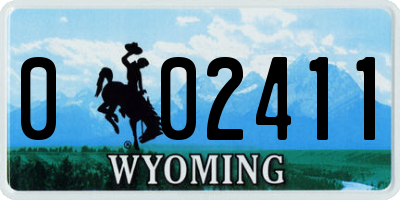 WY license plate 002411