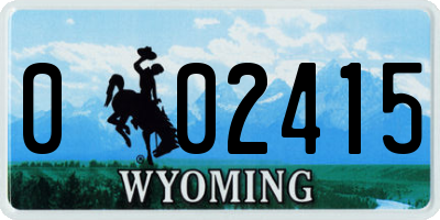 WY license plate 002415