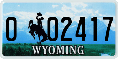 WY license plate 002417