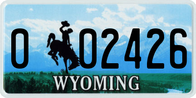 WY license plate 002426