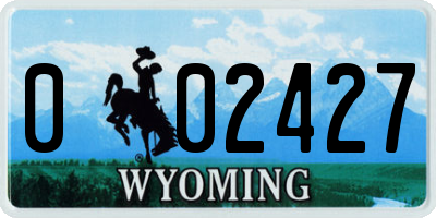 WY license plate 002427